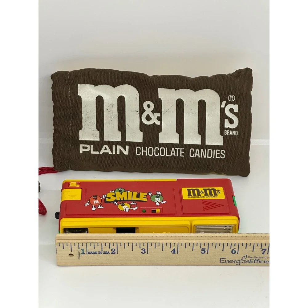 VTG M&Ms Camera Le Clic 110 Film Red Yellow Smile Characters Peanut Pouch Case